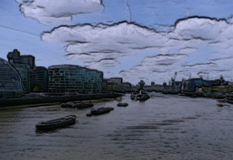 Zicht op de rivier Theems, Londen